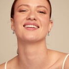Drop earrings with blue cubic zirconia