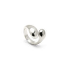 Anillo ba&ntilde;ado en plata con doble forma de gota