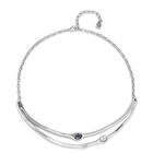 Collar r&iacute;gido ba&ntilde;ado en plata de ley con cristales
