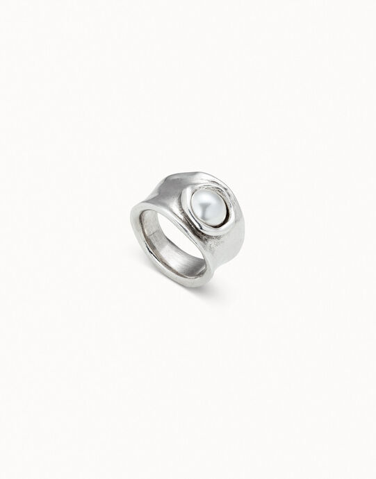 Anillo con cristal ba&ntilde;ado en plata de ley