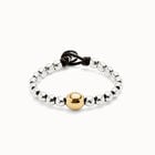 Leather bracelet with a large bead
