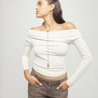 Long necklace with an adjustable chain and two weights