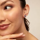 Stud earrings with blue crystal