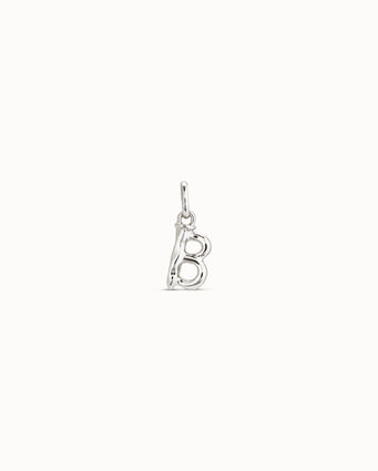 Sterling silver-plated letter B charm