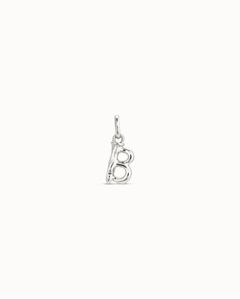 Charm placcato argento Sterling a forma di lettera B