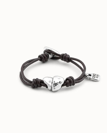 Sterling silver-plated bracelet with heart