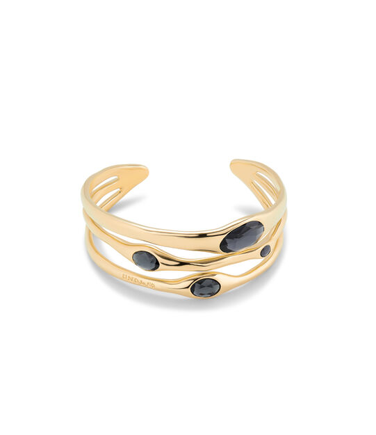 18K gold-plated cuff bracelet with crystals