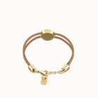 Double cream leather birthstone bracelet with eye