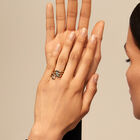 Triple ring with blue crystals