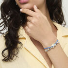 Blue silk thread and metal bracelet with starfish