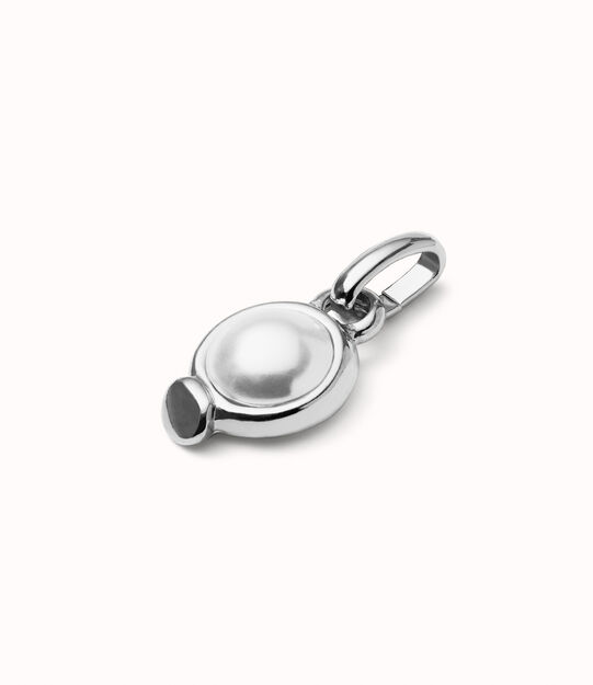 Charm with pearl, Silver, large