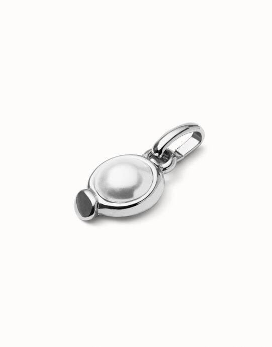 Charm with pearl, Silver, large