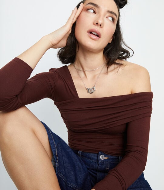 Long necklace with interlocking carabiner, Silver, large