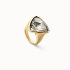Large triangular ring with crystals