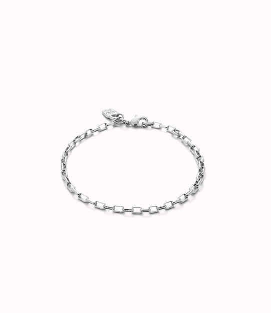 Sterling silver-plated charm link bracelet