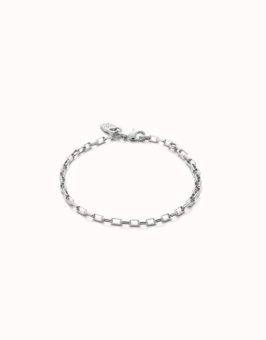 Pulsera con eslabones medianos ba&ntilde;ada en plata de ley