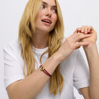 Double red leather birthstone bracelet with eye