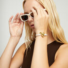 White leather bracelet with heart detail