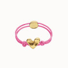 Pink elastic thread bracelet with heart charm