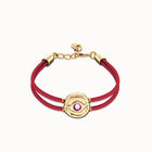 Double pink leather birthstone bracelet with eye