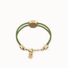 Double green leather birthstone bracelet with eye
