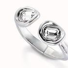 Bangle bracelet with two white crystals