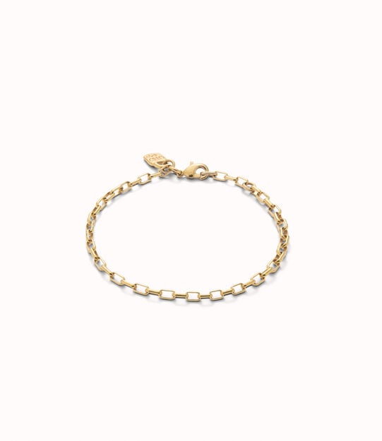 18k gold-plated charm link bracelet