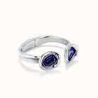 Bangle bracelet with two purple crystals