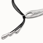 Leather necklace with fringes with drops