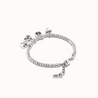 Pulsera ba&ntilde;ada en plata de ley con cadena de bolas y charms