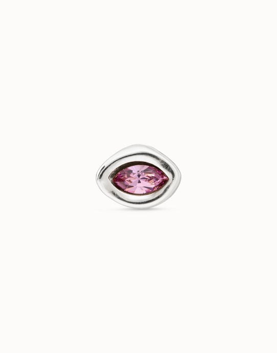 Piercing with pink crystal
