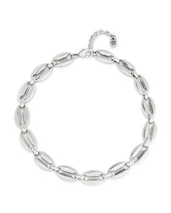 Collana placcata argento Sterling a maglie medie