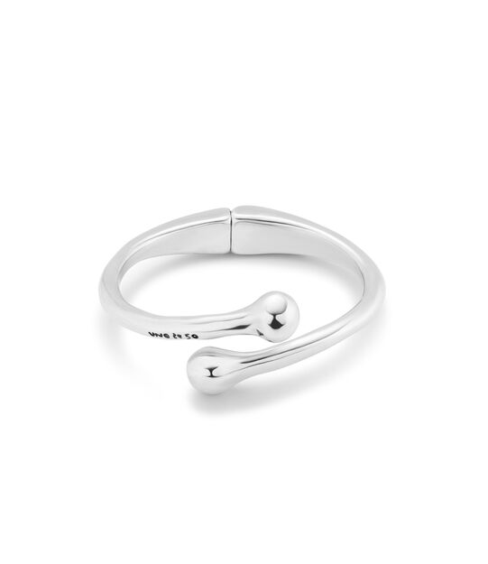Sterling silver-plated bangle bracelet with inner spring