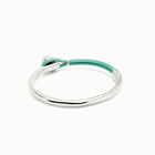 Bangle bracelet with turquoise leather