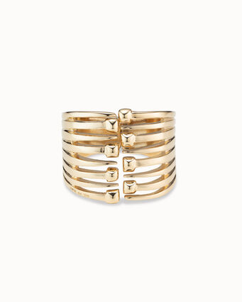 18K gold-plated bracelet with multiple nail heads