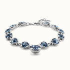 Necklace with 12 faceted blue crystals