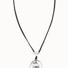 Necklace with leather and pearl