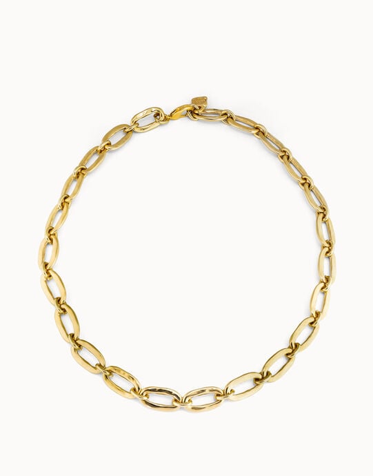 Collar de eslabones ba&ntilde;ado en oro de 18k