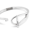 Pulsera r&iacute;gida ba&ntilde;ada en plata eslab&oacute;n mediano y muelle interior