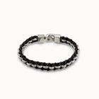 Braided leather bracelet with clasp