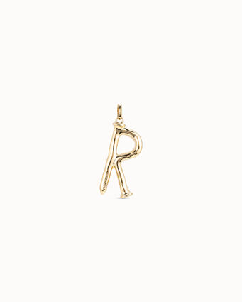18K gold-plated letter R pendant