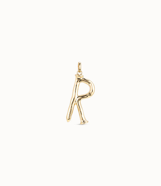 18K gold-plated letter R pendant