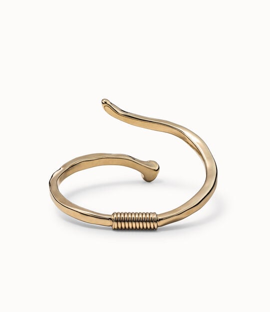 Bangle bracelet with a spiral-shaped nail, Golden, large