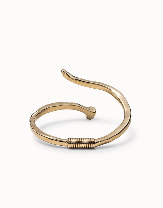 Organic‑style bangle bracelet, Golden, large