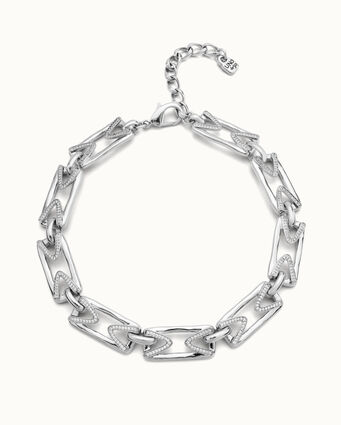 Collier plaqué argent avec maillons rectangulaires