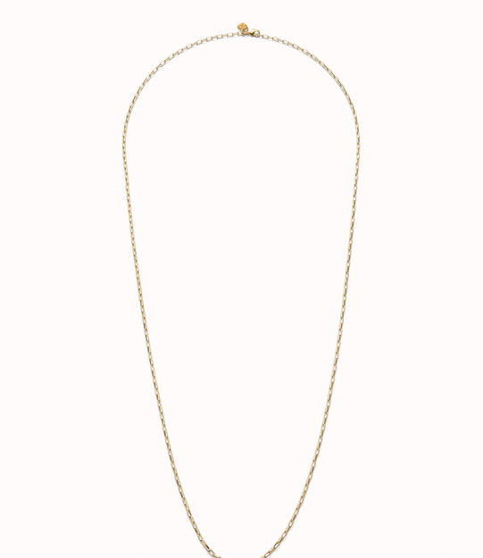 18K gold-plated long link chain.