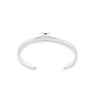 Pulsera r&iacute;gida ba&ntilde;ada en plata de ley con circonita azul