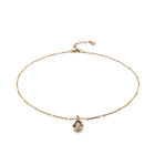 Necklace with a grey drop-shaped faceted crystal