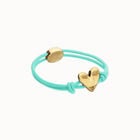 Turquoise elastic thread bracelet with heart charm