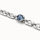 Link chain bracelet with a blue crystal